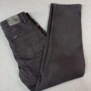 Lee Women's size 10 Black Denim Jeans Regular Fit Straight Leg Mid Rise